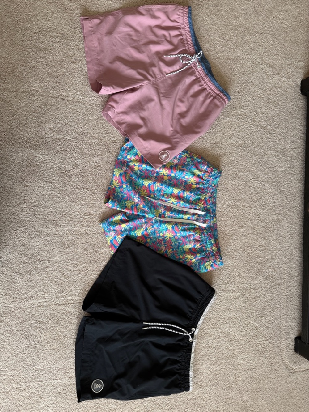 Set of 3 Men’s Swim Shorts — Pink, Tropical Multi, Black